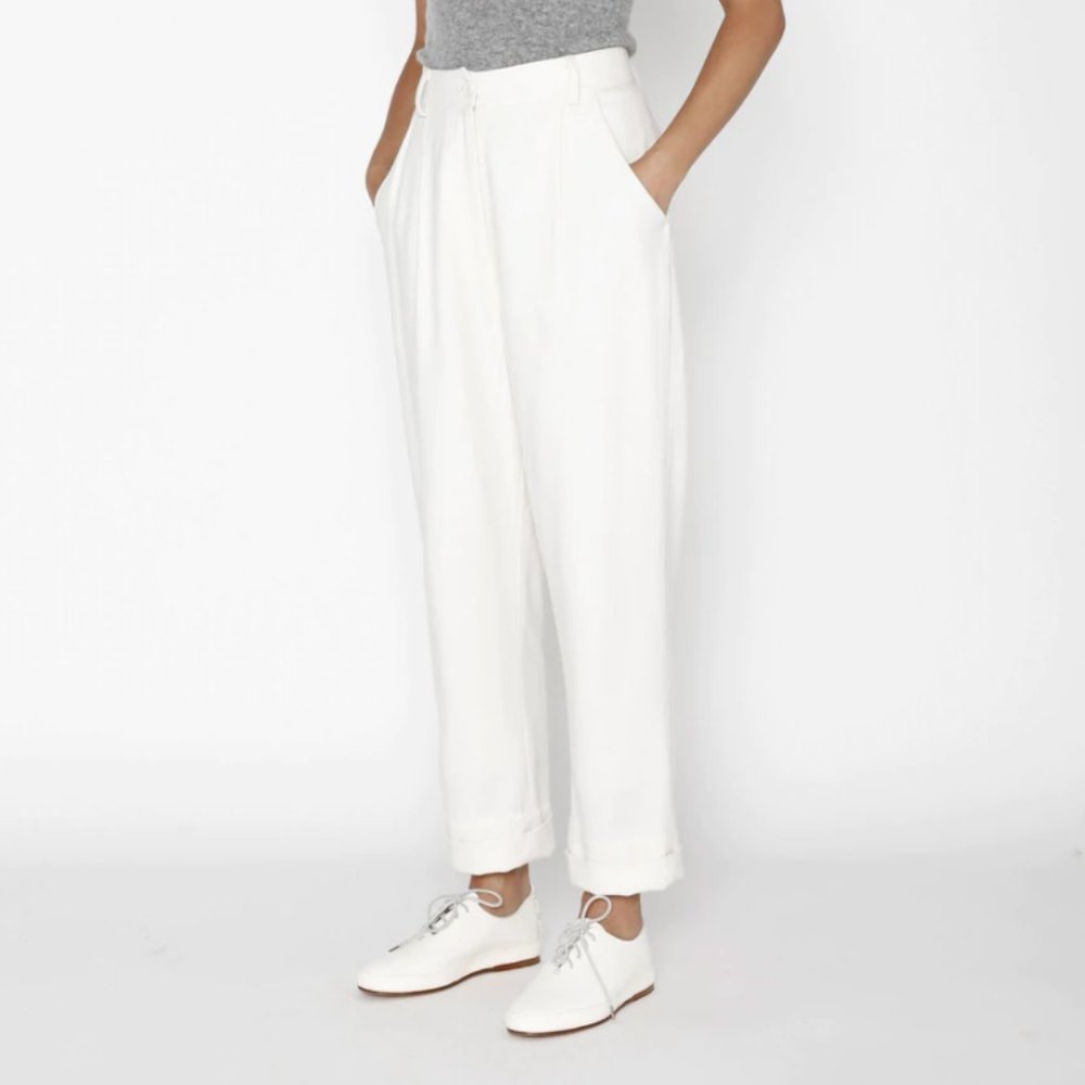 7115 by Szeki Painter Wool Trouser Cream Size Small